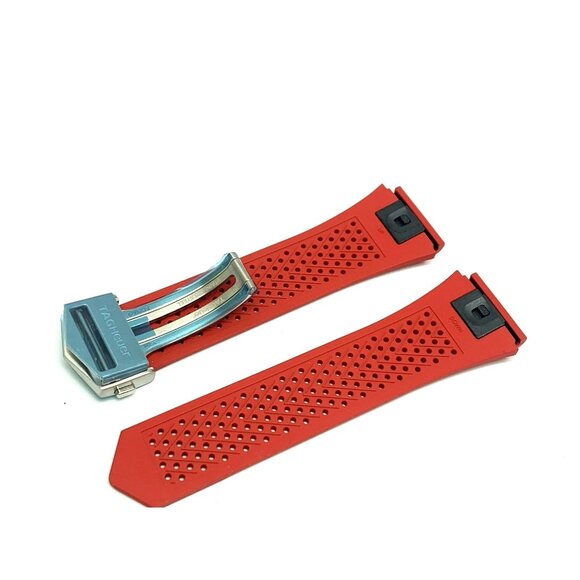 Tag Heuer Connected Men's Watch Replacement Band Red Rubber Strap 22/26mm Lug - Picture 7 of 10